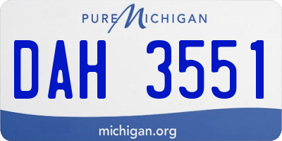 MI license plate DAH3551