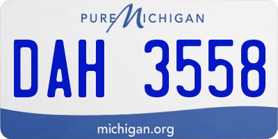 MI license plate DAH3558