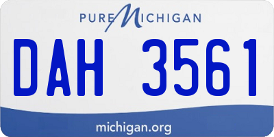 MI license plate DAH3561