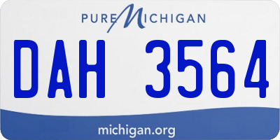 MI license plate DAH3564