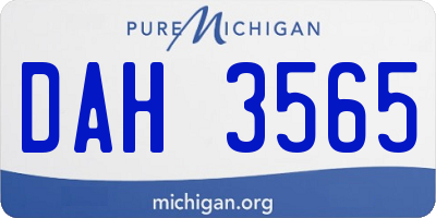 MI license plate DAH3565