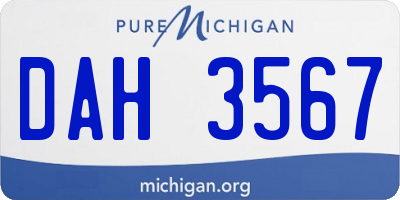 MI license plate DAH3567