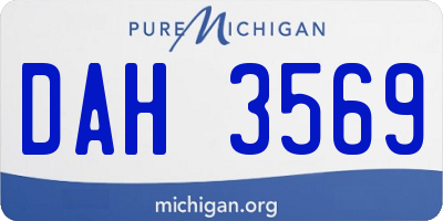 MI license plate DAH3569