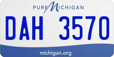 MI license plate DAH3570