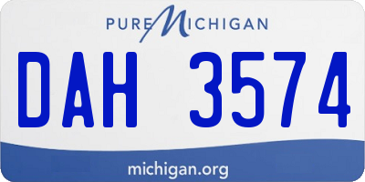 MI license plate DAH3574