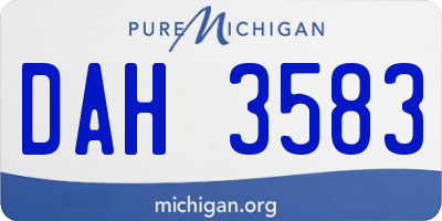 MI license plate DAH3583