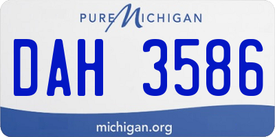MI license plate DAH3586