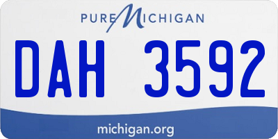 MI license plate DAH3592