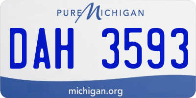 MI license plate DAH3593