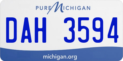 MI license plate DAH3594