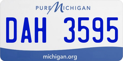 MI license plate DAH3595