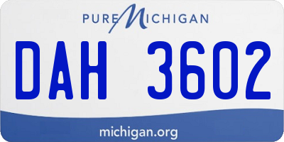 MI license plate DAH3602