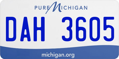 MI license plate DAH3605