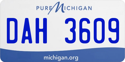 MI license plate DAH3609