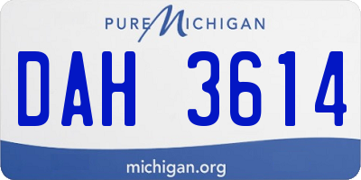MI license plate DAH3614