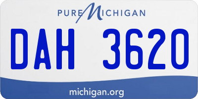 MI license plate DAH3620
