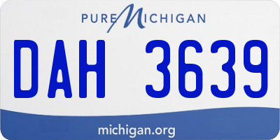 MI license plate DAH3639