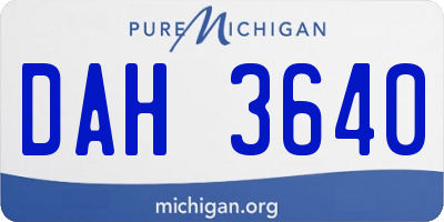 MI license plate DAH3640