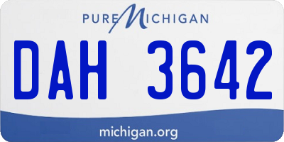 MI license plate DAH3642