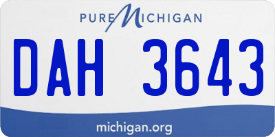MI license plate DAH3643