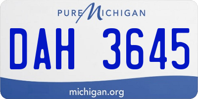 MI license plate DAH3645
