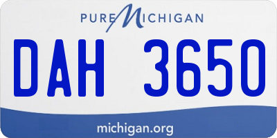 MI license plate DAH3650