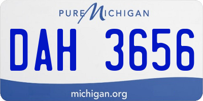 MI license plate DAH3656