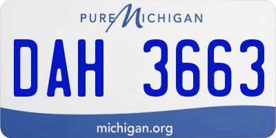 MI license plate DAH3663