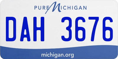 MI license plate DAH3676