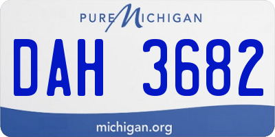 MI license plate DAH3682