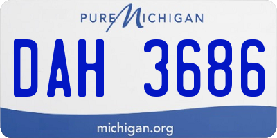 MI license plate DAH3686