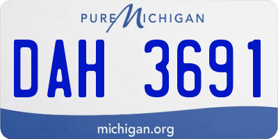 MI license plate DAH3691