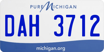 MI license plate DAH3712