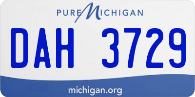 MI license plate DAH3729