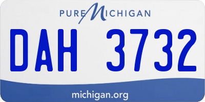 MI license plate DAH3732