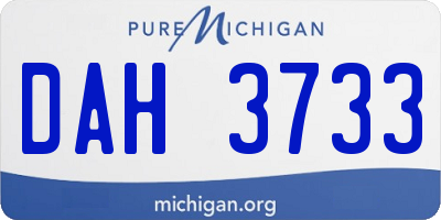 MI license plate DAH3733