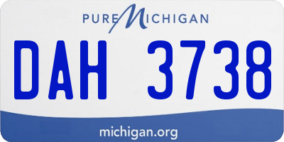 MI license plate DAH3738