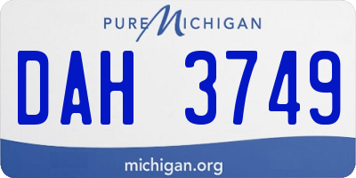 MI license plate DAH3749