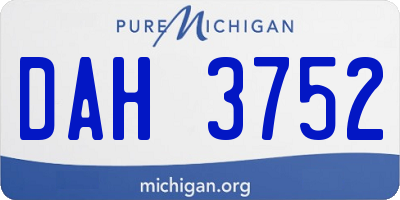MI license plate DAH3752
