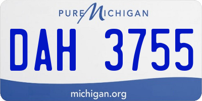 MI license plate DAH3755