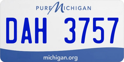 MI license plate DAH3757