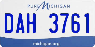 MI license plate DAH3761