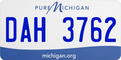 MI license plate DAH3762
