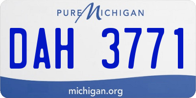 MI license plate DAH3771