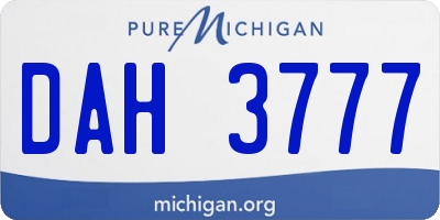 MI license plate DAH3777