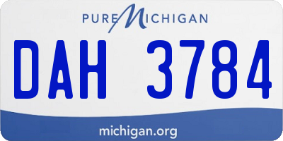 MI license plate DAH3784