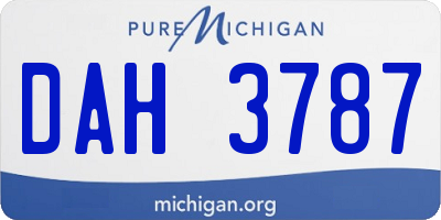 MI license plate DAH3787