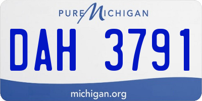 MI license plate DAH3791