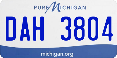MI license plate DAH3804