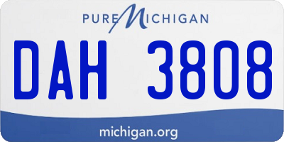 MI license plate DAH3808